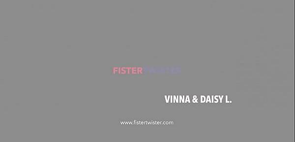  Fistertwister - Double Blond Pussy Stretching